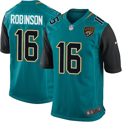 Men's Game Denard Robinson Nike Jersey Teal Green Home - #16 NFL Jacksonville Jaguars